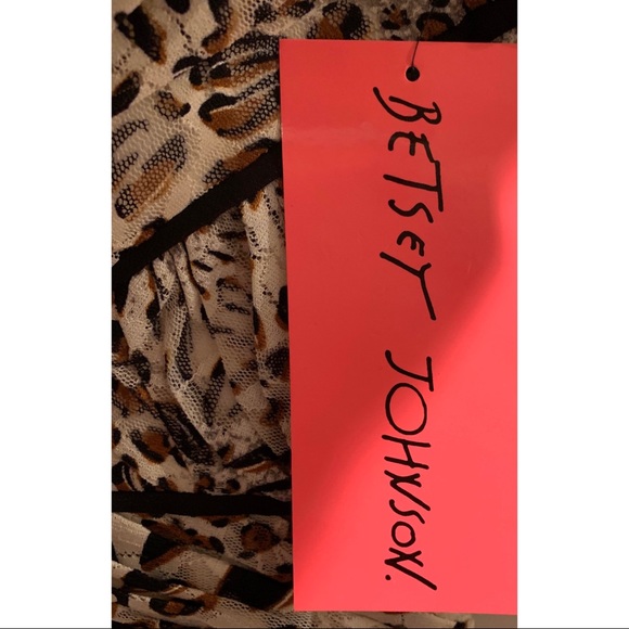 Betsey Johnson Dress NWT Sz 6 Ivory Brown Pattern - Picture 6 of 8